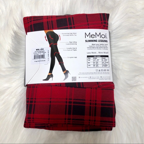 NWT MeMoí Slimming Legging Stripe Plaid S/M - Picture 2 of 3